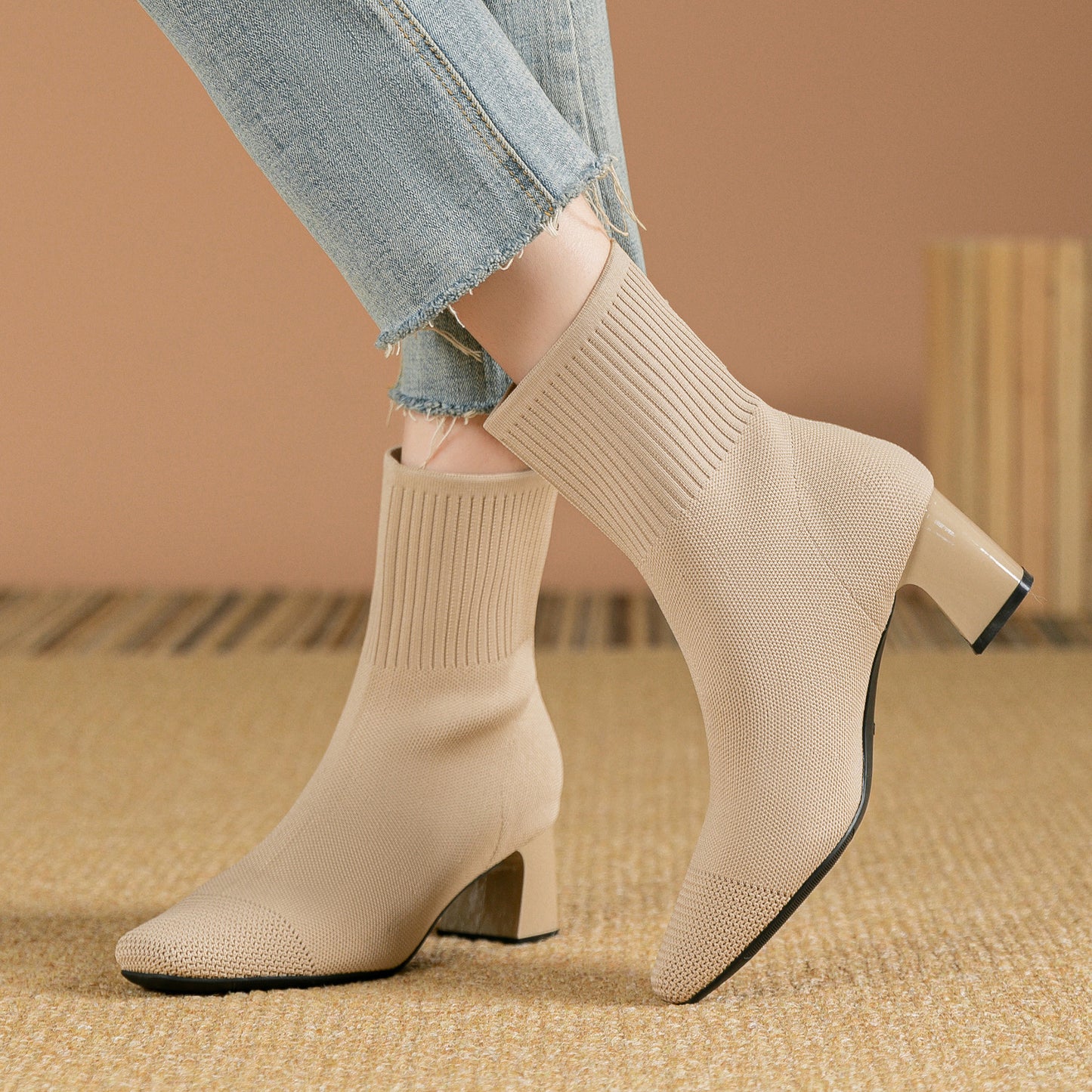 Bottines Chaussettes à Talon