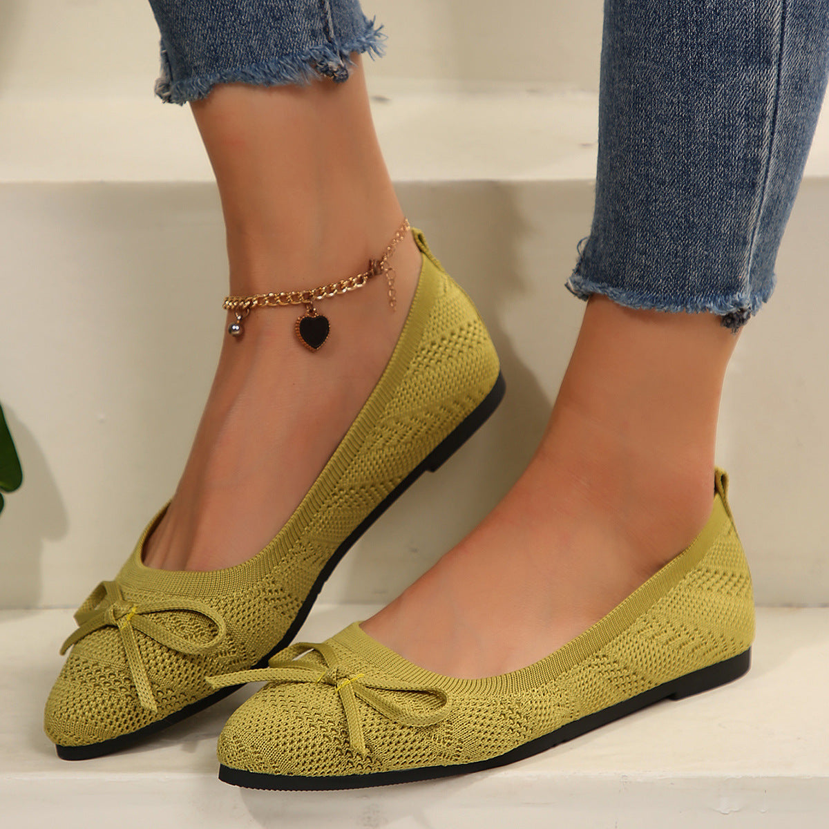 Ballerines en Maille Tricotée