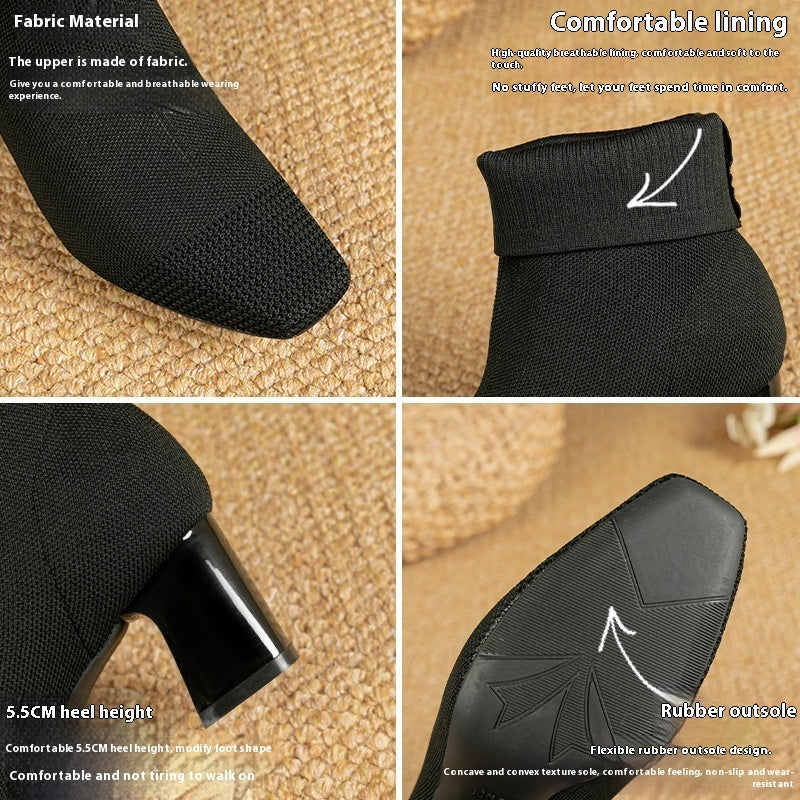 Bottines Chaussettes à Talon